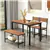 4pcs Dining Table Set Rustic Desk 2 Chairs & Bench w/ Storage Rack