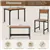 4pcs Dining Table Set Rustic Desk 2 Chairs & Bench w/ Storage Rack