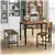 4pcs Dining Table Set Rustic Desk 2 Chairs & Bench w/ Storage Rack