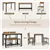 4pcs Dining Table Set Rustic Desk 2 Chairs & Bench w/ Storage Rack