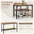 4pcs Dining Table Set Rustic Desk 2 Chairs & Bench w/ Storage Rack