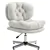 WidePadded Seat, Stylish & Comfortable Office Chair, White Cream