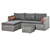 Wicker Patio Furniture Set with Coffee Table, Cushions, Pillows - Grey