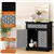 Black Sideboard Cabinet w/Drawer & Patterned Doors - Home & Kitchen