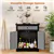 Black Sideboard Cabinet w/Drawer & Patterned Doors - Home & Kitchen