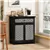 Black Sideboard Cabinet w/Drawer & Patterned Doors - Home & Kitchen