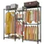 Sturdy Garment Organizer with Hanging Pole & 2 Storage Baskets