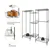 Sturdy Garment Organizer with Hanging Pole & 2 Storage Baskets