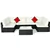 7-Piece Outdoor Wicker Sofa Set with Glass Table - Beige