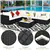 7-Piece Outdoor Wicker Sofa Set with Glass Table - Beige