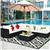 7-Piece Outdoor Wicker Sofa Set with Glass Table - Beige
