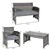 4-PC Glass Top Rattan Loveseat Patio - Gray