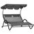 Outdoor Patio Chaise Lounge Chair with Sunshade Roof
