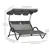 Outdoor Patio Chaise Lounge Chair with Sunshade Roof