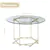 Round Glass Coffee Table: 80 cm Tempered Glass with Gold Metal Frame