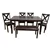 6-Piece Solid Wood Dining Set Table,4 Chairs & Bench, Espresso Finish