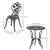 3 Pieces Aluminum Bistro Set, Outdoor Patio Furniture, Garden, Bronze