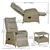 Outdoor 3-Piece Wicker Set - Khaki