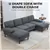 4-Seater Sofa with Wooden Accents - Dark Grey