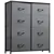 8-Drawer Dresser, 4-Tier Wide Storage Chest – Grey with Wood Top