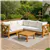 Stylish & Sturdy Acacia Wood Outdoor Sectional – 6 Pieces with Cushion