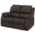 Brown PU Leather Recliner Loveseat