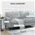 Grey Modern Couch with Wood Legs