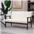 Cream White Linen Loveseat with Wood Legs