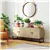 Chevron Sideboard with 4 Doors & Adjustable Shelves,Steel Base Cabinet