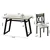 5-Piece Dining Table Set, Wooden Kitchen Table and 4 Chairs (Grey)