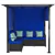 Wicker Patio Set with Retractable Canopy Pergola - Blue