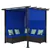 Wicker Patio Set with Retractable Canopy Pergola - Blue