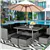 7-PC Patio Wicker Sectional Dining Set - Black