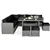 7-PC Patio Wicker Sectional Dining Set - Black