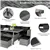 7-PC Patio Wicker Sectional Dining Set - Black