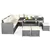 7-PC Patio Wicker Sectional Dining Set - Beige