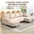 4-Seater Sofa with Wooden Accents - Beige