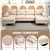 4-Seater Sofa with Wooden Accents - Beige