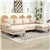 4-Seater Sofa with Wooden Accents - Beige