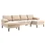 4-Seater Sofa with Wooden Accents - Beige