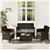 4-Piece Rattan Lounge Set with Glass Table - Gray