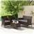 4-Piece Rattan Lounge Set with Glass Table - Gray