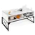 Modern Faux Marble with Glass Top - White