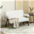 2-Seater Loveseat with Wood Legs - Cream White