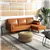 L-Shape Faux Leather Corner Sofa - Brown