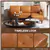 L-Shape Faux Leather Corner Sofa - Brown