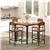 Square Pub Table & Chair Set - Walnut