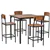 Square Pub Table & Chair Set - Walnut