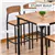 Square Pub Table & Chair Set - Walnut