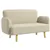 2-Seater Velvet Loveseat - Cream White